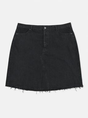 Old Navy Black Frayed-Hem Denim Skirt - High Rise - 28